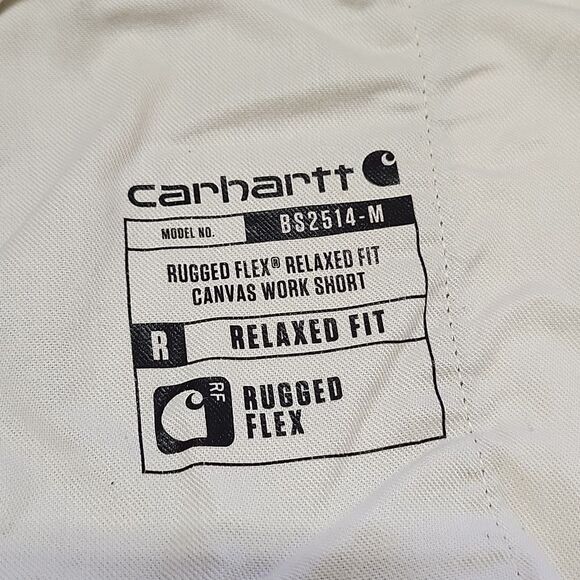 CARHARTT Men's Rugged Flex Relaxed Fit Canvas Work Shorts Faded Gray Cotton - Picture 9 of 11